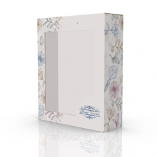 Подарункова коробка для рушників 2-ка Лілія з віконцем 280х100х345 мм